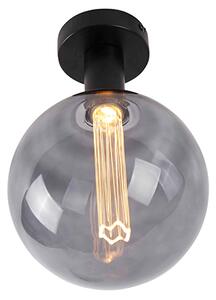 Nowoczesna lampa sufitowa czarna z dymnym szkłem E27 G200 - Facile Oswietlenie wewnetrzne