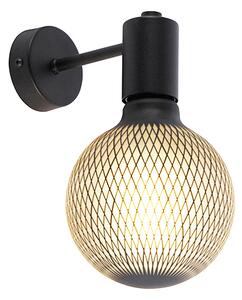 Industrialny Kinkiet / Lampa scienna czarny żarówka DECO E27 G125 180lm - Facil Oswietlenie wewnetrzne