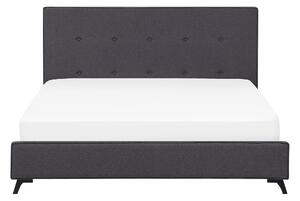 Nowoczesne łóżko tapicerowane stelaż 140 x 200cm pikowane ciemnoszare Ambassador Beliani