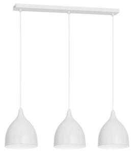 Lampa wisząca z trzema kloszami w linii - Noa 3 biała