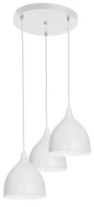 Biała lampa wisząca Noa z trzema kloszami
