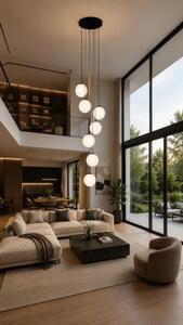 Lampa wisząca do wysokich wnętrz - Kula 7