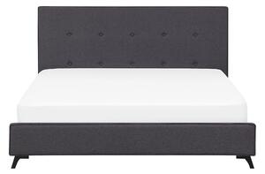 Nowoczesne łóżko tapicerowane stelaż 160 x 200 cm pikowane ciemnoszare Ambassador Beliani