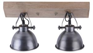 Industrialna lampa sufitowa ze stali i drewna 2-punktowa - Samia Oswietlenie wewnetrzne