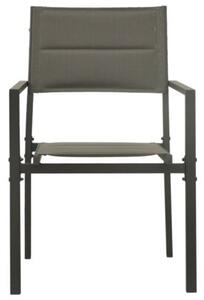 Krzesła ogrodowe, 2 szt., stal i textilene, szaro-antracytowe