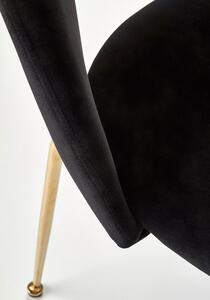 Krzesło designerskie złote nogi glamour K385 - czarny