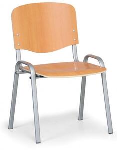 Drewniane krzesło ISO, Buk, kolor konstrucji szary, nośność 120 kg