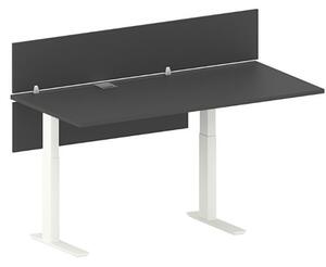 Stół warsztatowy FUTURE z regulacją wysokości, 1700 x 800 x 675-1325 mm, z ekranem, biały/grafit