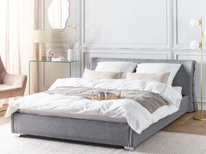 Podwójna rama łóżka szara zakrzywiony zagłówek do sypialni 160 x 200 cm glam Paris Beliani