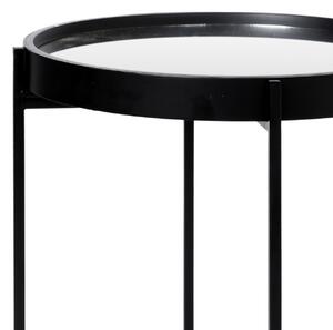 Stolik metalowy loftowy SANTIAGO czarny z lustrem