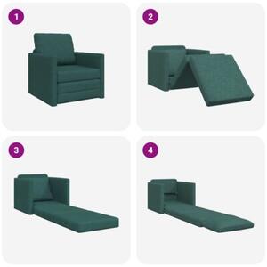 Sofa bed ciemna zieleÅ 74 x 77 x 81 cm tkanina