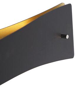 Nowoczesny Kinkiet / Lampa scienna czarno-złoty LED - Sjaak Oswietlenie wewnetrzne