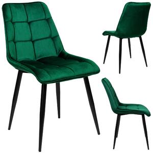 Krzesło tapicerowane ASPEN VELVET ciemnozielone aksamitne