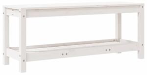 Ławka ogrodowa, biała, 108x35x45 cm, lite drewno sosnowe