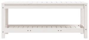 Ławka ogrodowa, biała, 108x35x45 cm, lite drewno sosnowe