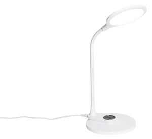 Lampa stołowa i ścienna biała w tym LED ze ściemniaczem dotykowym - Joni Oswietlenie wewnetrzne