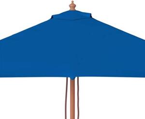 Parasol ogrodowy na drewnianym słupku, niebieski, 150x200 cm