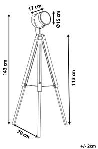 Lampa stojąca 3 nogi mały klosz metalowa industrialna biała Alzette Beliani