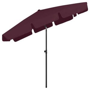 Parasol plażowy, bordowy, 200x125 cm