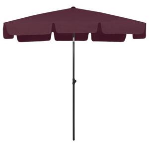 Parasol plażowy, bordowy, 200x125 cm