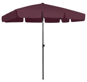 Parasol plażowy, bordowy, 200x125 cm