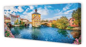 Obraz na płótnie Niemcy Rzeka mosty stare miasto