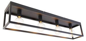Przemysłowa lampa sufitowa czarna 99,5 cm 4-punktowa - Cage Oswietlenie wewnetrzne