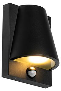 Zewnetrzna Kinkiet / Lampa scienna zewnętrzny czarny IP44 z czujnikiem ruchu - Femke Oswietlenie zewnetrzne