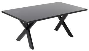 Stół do jadalni czarny drewniane nogi krzyżowe prostokątny blat 180 x 100 cm Lisala Beliani