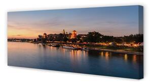 Obraz na płótnie Kraków Zachód słońca rzeka zamek