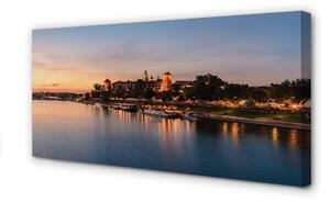 Obraz na płótnie Kraków Zachód słońca rzeka zamek
