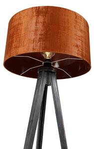 Lampa podłogowa statyw czarny z kloszem czerwony 50 cm - Tripod Classic Oswietlenie wewnetrzne