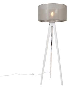 Nowoczesna lampa podłogowa statyw biały z kloszem taupe 50 cm - Tripod Classic Oswietlenie wewnetrzne