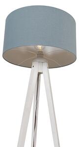 Lampa podłogowa statyw biały z kloszem jasnoniebieski 50 cm - Tripod Classic Oswietlenie wewnetrzne