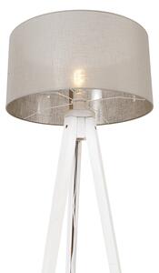 Nowoczesna lampa podłogowa statyw biały z kloszem taupe 50 cm - Tripod Classic Oswietlenie wewnetrzne