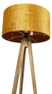Statyw wiejski w stylu vintage ze złotym kloszem 50 cm - Tripod Classic Oswietlenie wewnetrzne