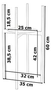 Kwietnik metalowy loftowy czarny TORRE 60 cm