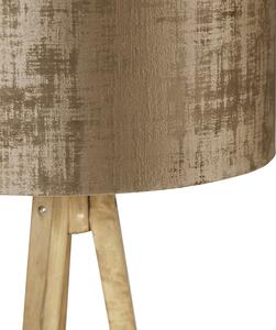 Statyw wiejski w stylu vintage z brązowym kloszem 50 cm - Tripod Classic Oswietlenie wewnetrzne