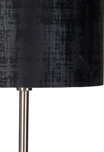 Nowoczesna lampa podłogowa stalowy czarny klosz z tkaniny 40 cm - Simplo Oswietlenie wewnetrzne