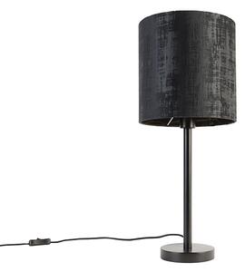Nowoczesna lampa stołowa czarna z czarnym kloszem 25 cm - Simplo Oswietlenie wewnetrzne