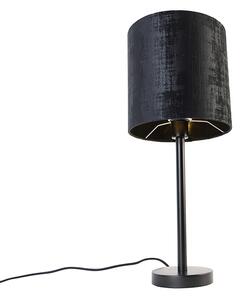 Nowoczesna lampa stołowa czarna z czarnym kloszem 25 cm - Simplo Oswietlenie wewnetrzne