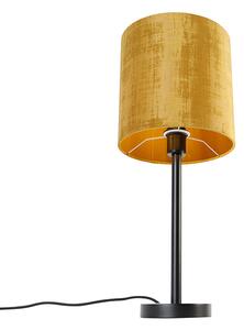 Nowoczesna lampa stołowa czarna z kloszem złota 25 cm - Simplo Oswietlenie wewnetrzne