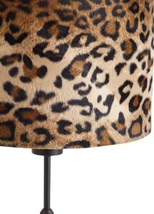 Lampa stołowa czarny aksamitny abażur leopard 25 cm - Parte Oswietlenie wewnetrzne