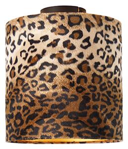 Lampa sufitowa czarny matowy abażur leopard wzór 25 cm - Combi Oswietlenie wewnetrzne