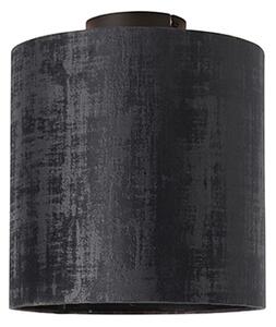 Lampa sufitowa czarny matowy aksamitny klosz czarny 25 cm - Combi Oswietlenie wewnetrzne