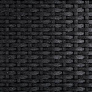 Zestaw ogrodowy czarny granit polerowany 220x100 cm 8 krzeseł rattan Grosseto Beliani