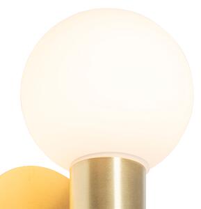 Nowoczesna lampa ścienna złota IP44 2-punktowa - Cederic Oswietlenie wewnetrzne