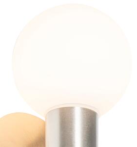Nowoczesny Kinkiet / Lampa scienna stalowy IP44 2-punktowy - Cederic Oswietlenie wewnetrzne
