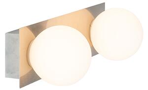 Nowoczesny Kinkiet / Lampa scienna stalowy 28 cm IP44 2-punktowy - Cederic Oswietlenie wewnetrzne