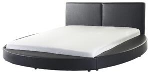 Nowoczesne skórzane łóżko 180 x 200 cm czarne do sypialni Laval Beliani